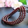 Natural Garnet Red Multi-Strand Womens Crystal Bracelet With Leaf Design Gift Giving