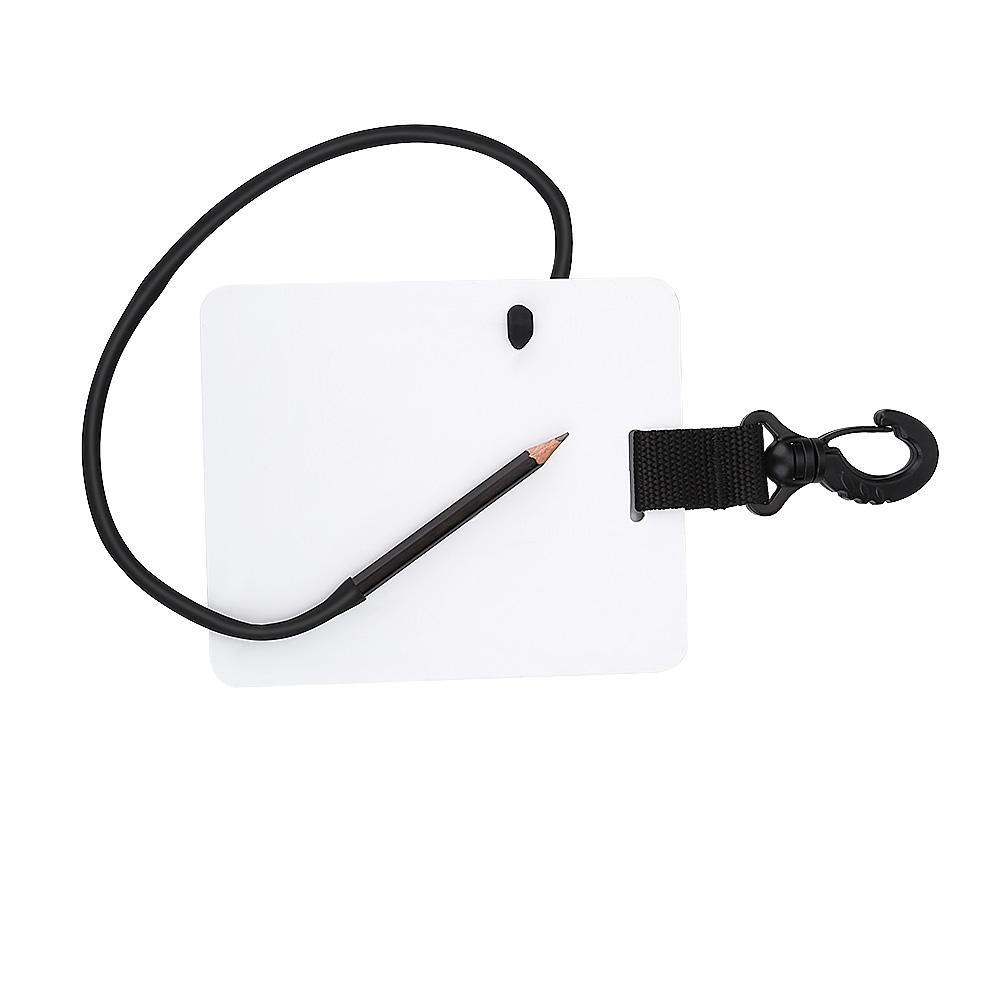 Underwater Writing Slate Board with Swivel Clip and Pencil for Water Sports Diving Swimming