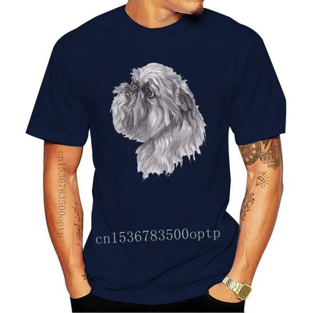 New Brussels Griffon T-Shirts Man O-Neck Summer Fitness Teeneger TShirt Cotton Short Sleeve Graphic Brand Clothing Hip Hop Tee S