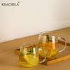 1/2/4PCS Premium Glass Coffee Mugs with Handle Transparent Tea Glasses for Hot/Cold Beverages Perfect for Americano Cappuccino