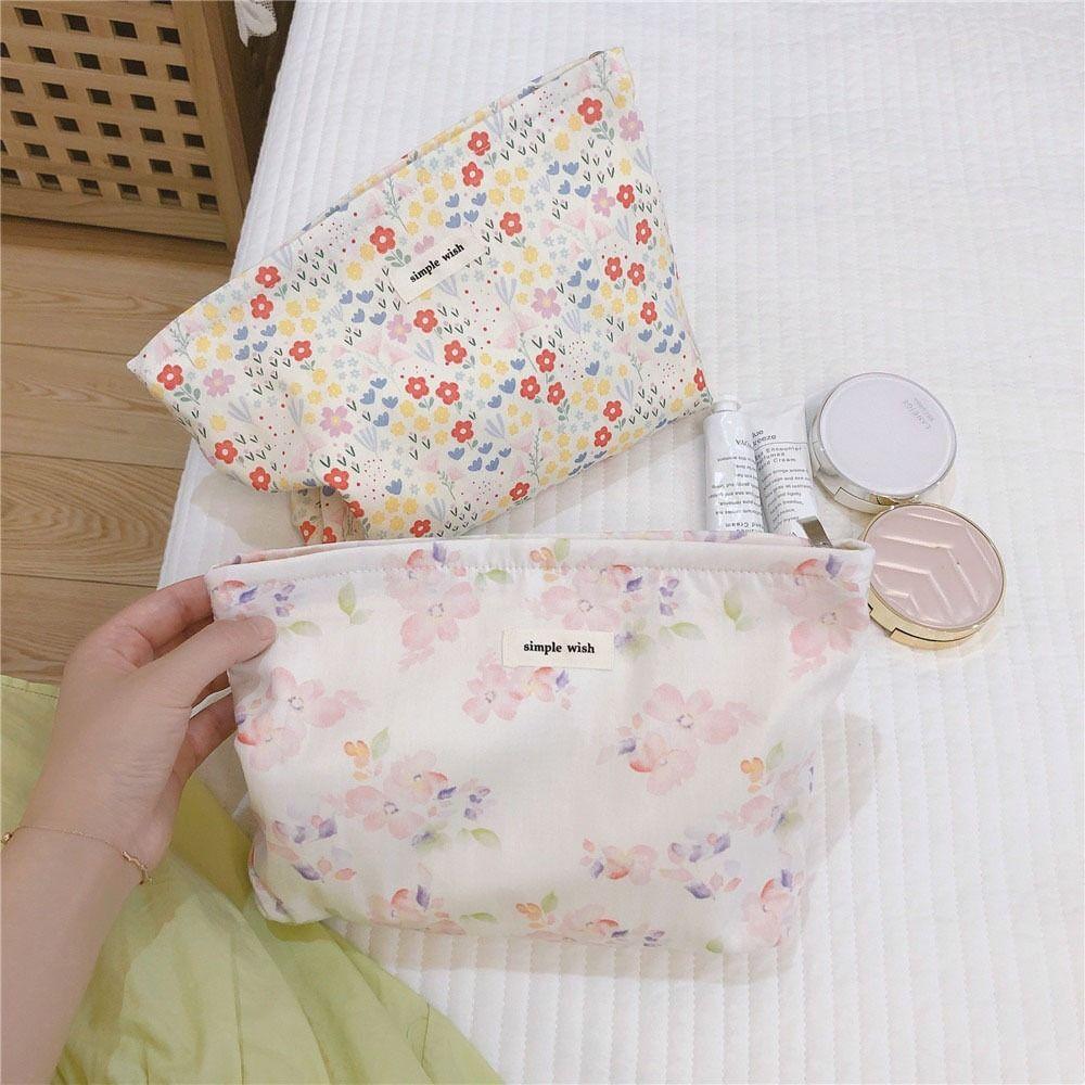 

Косметичка с цветочным принтом, клатч из хлопчатобумажной ткани, большой кошелек для телефона, дорожный