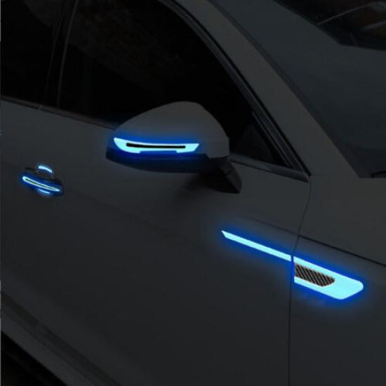 Car Reflective Carbon Fiber Car Exterior Warning Decal Stickers Kit Accessories
