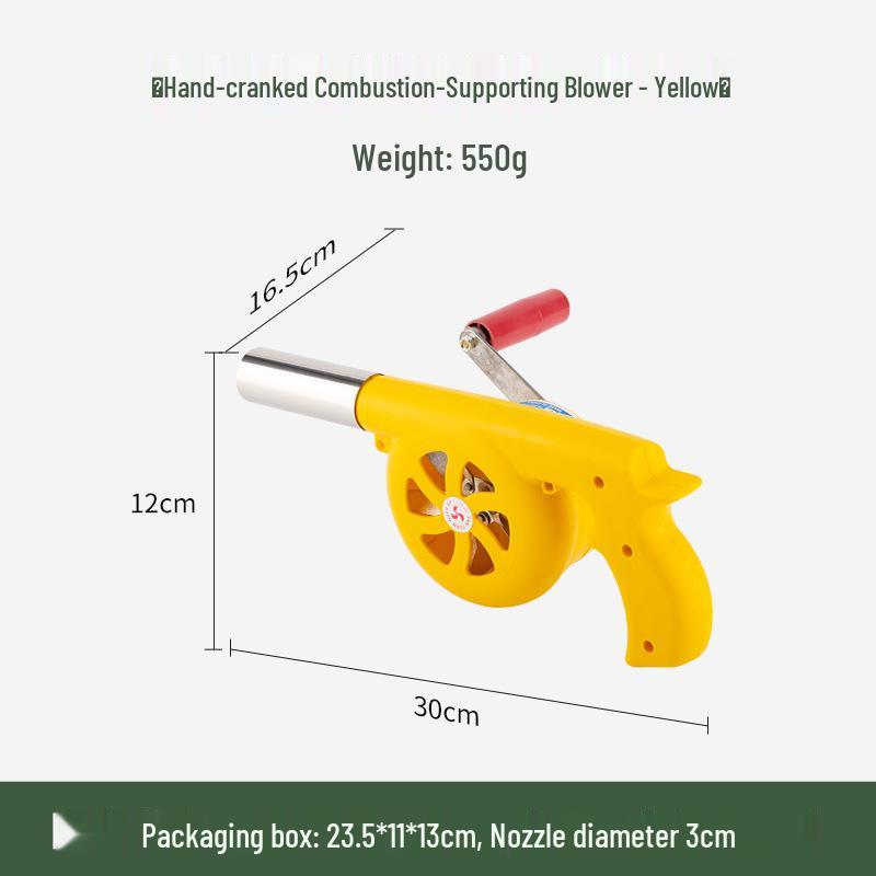 Hand-Cranked Mini Barbecue Blower for Outdoor Grilling and Kebab Cooking