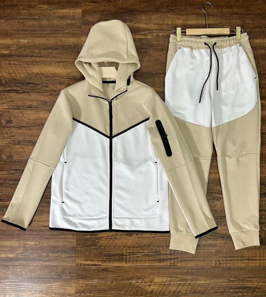 Tuta sportiva casual da uomo 2024 con cappuccio e zip laterale