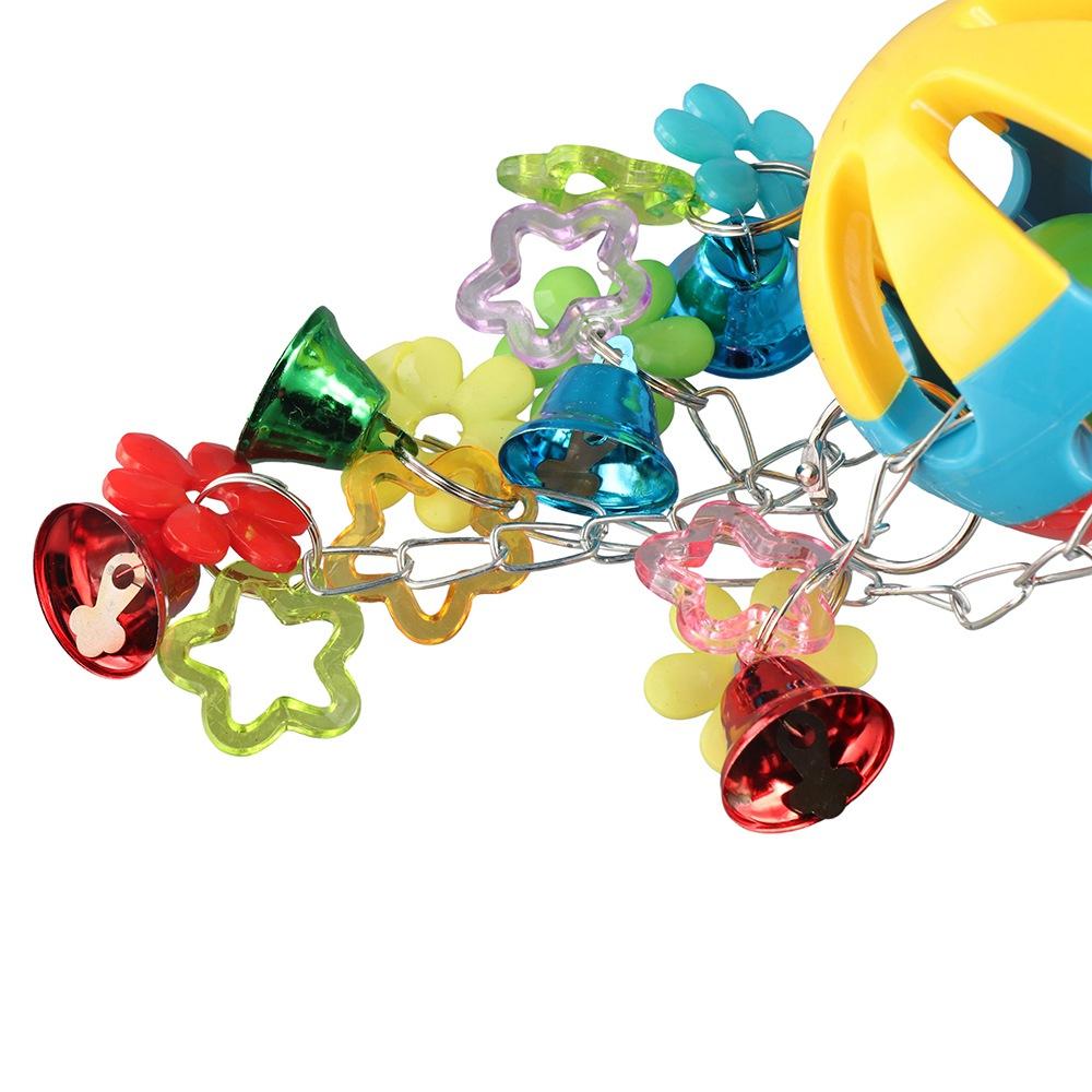 Kunststoff Bissfest mit Glöckchen für Wellensittich Vogelzubehör Vogelkäfig Hängend Papagei Kauspielzeug Hohlkugel