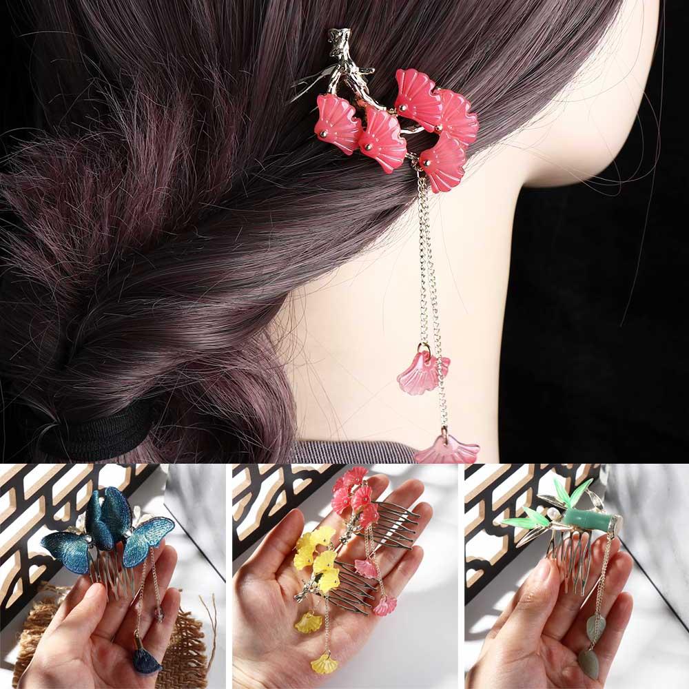 

Жемчужная шпилька Hanfu из цинкового сплава в китайском стиле, палочка для волос в виде бабочки, расческа для волос, палочки для длинных волос