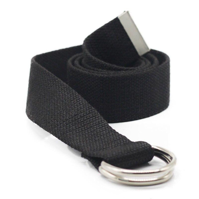 Waist Fashionable Canvas Belt For Men And Women With Chic Double Design Ring