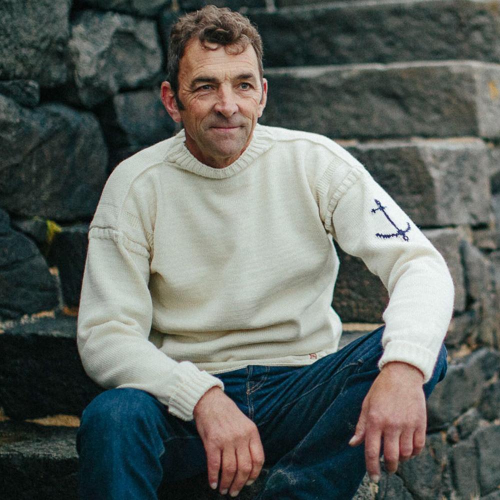 Geonjiulleunseu Fisherman Whole Garment Sweater - Aran