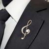 Broche de Note musicale en Zircon, signes musicaux simples, fausse perle, épingles à revers pour hommes et femmes, accessoires de Concert, bijoux cadeaux