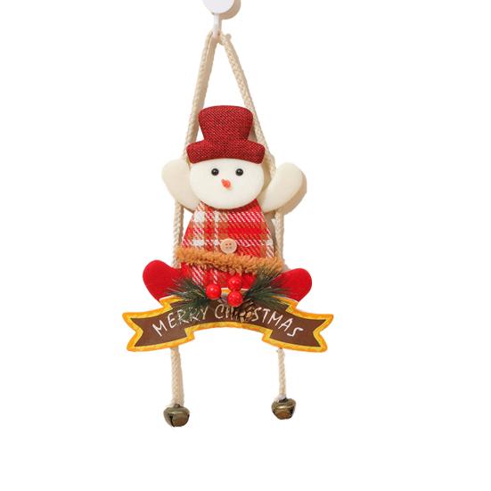Christmas Hanging Decoration 3D Santa Snowman Elk Bear Door Knob Hanger Holiday Wall Art Sign for Living Room Bedroom Indoor Decor