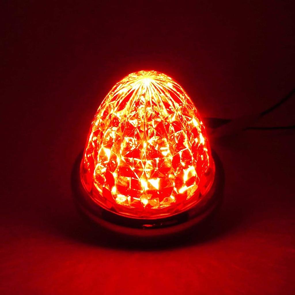 24V LED obrysová světla, boční obrysové světlo, pokovovací kroužek, sada 2 kusů pro nákladní automobily (Červené)