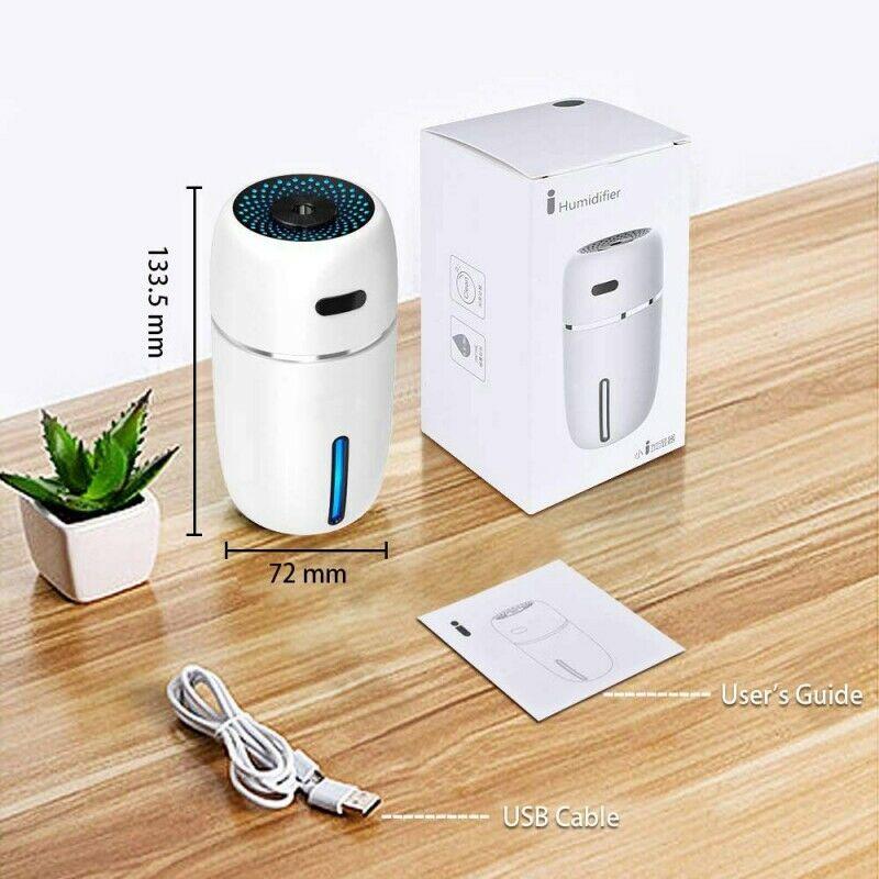 Mini USB Air Humidifier Aroma Diffuser Car Essential Oil Air Purifier with LED