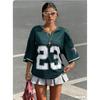 Sommer Street Hip-Hop Stil Sportlich V-Ausschnitt Kurzarm Leopardendruck Schriftzug Muster Locker Schnelltrocknend Damen Herren T-Shirt