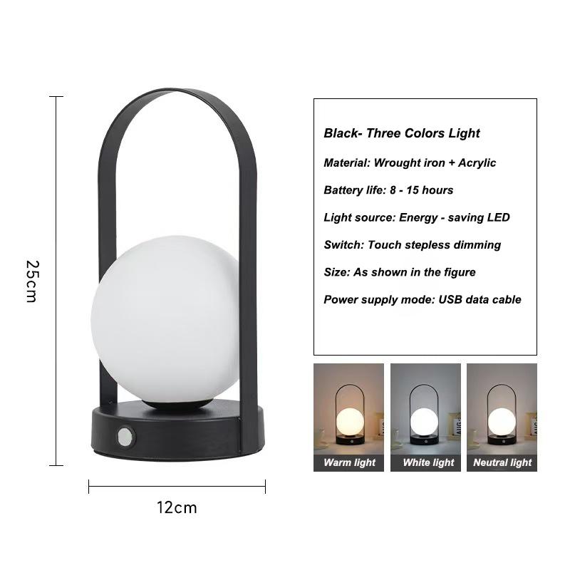 Portable Modern Nordic 5V Night Light Table Lamp Minimalist Body Metal for Bedroom Home Outdoor Camping Decoration Custom DC