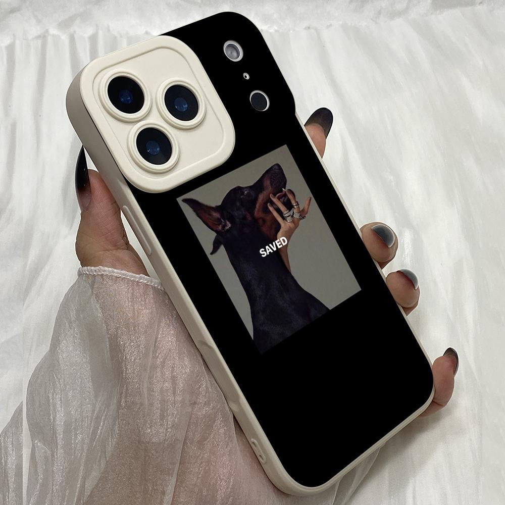 M417 Art Doberman Animal Design Angel Eyes Soft Phone Cases for iPhone Samsung Galaxy Xiaomi Rdemi Huawei Honor Infinix Realme OPPO All Model TPU Case