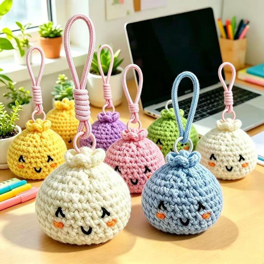 Cute Cartoon Decompression Woolen Baozi Sandbag Pendant Toy