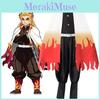 High-quality Demon Slayer Kimetsu No Yaiba Rengoku Kyoujurou Cosplay Costume Kimono Robe Suit Perfect For Halloween And Parties