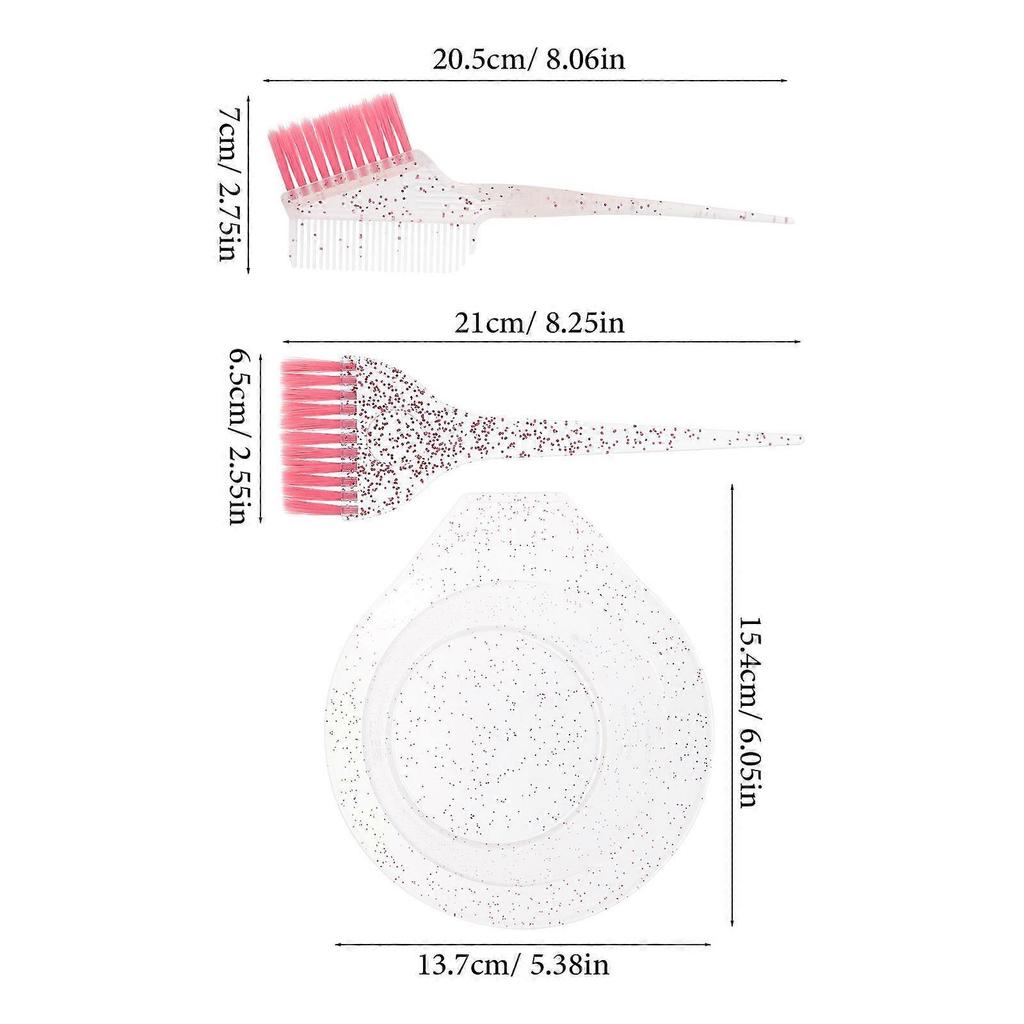 Hair Coloring Tool Kit Including Mixing Bowls And Brushes Perfect For Home Use Designed For Hair Stylists 3 Sets