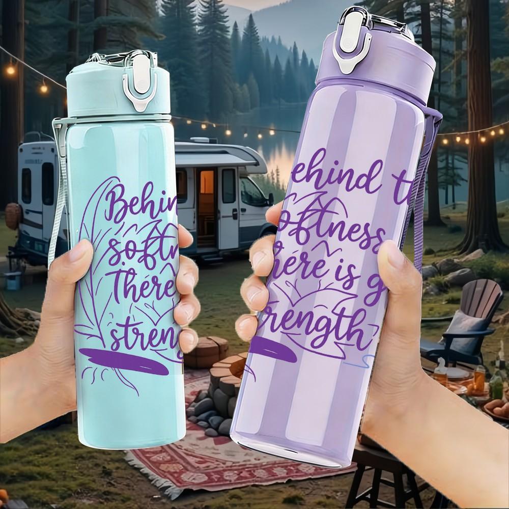 1PC Behind The Scenes Great Things Quote 750ml Color Plastic Sports Water Bottle Leakproof Flip Straw Lid Suitable for Sports Office Home Use