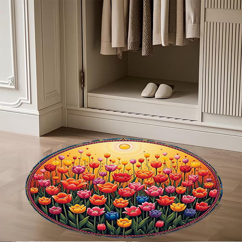 1pc home carpet colorful tulip design rug non slip office decor gift living room bedroom