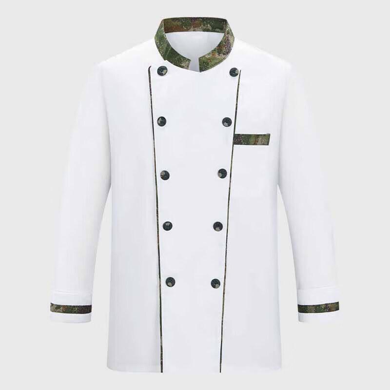 Chef Uniform Set with Long Sleeve Jacket, Hat, Apron & Sleeve Covers 185-XXXL