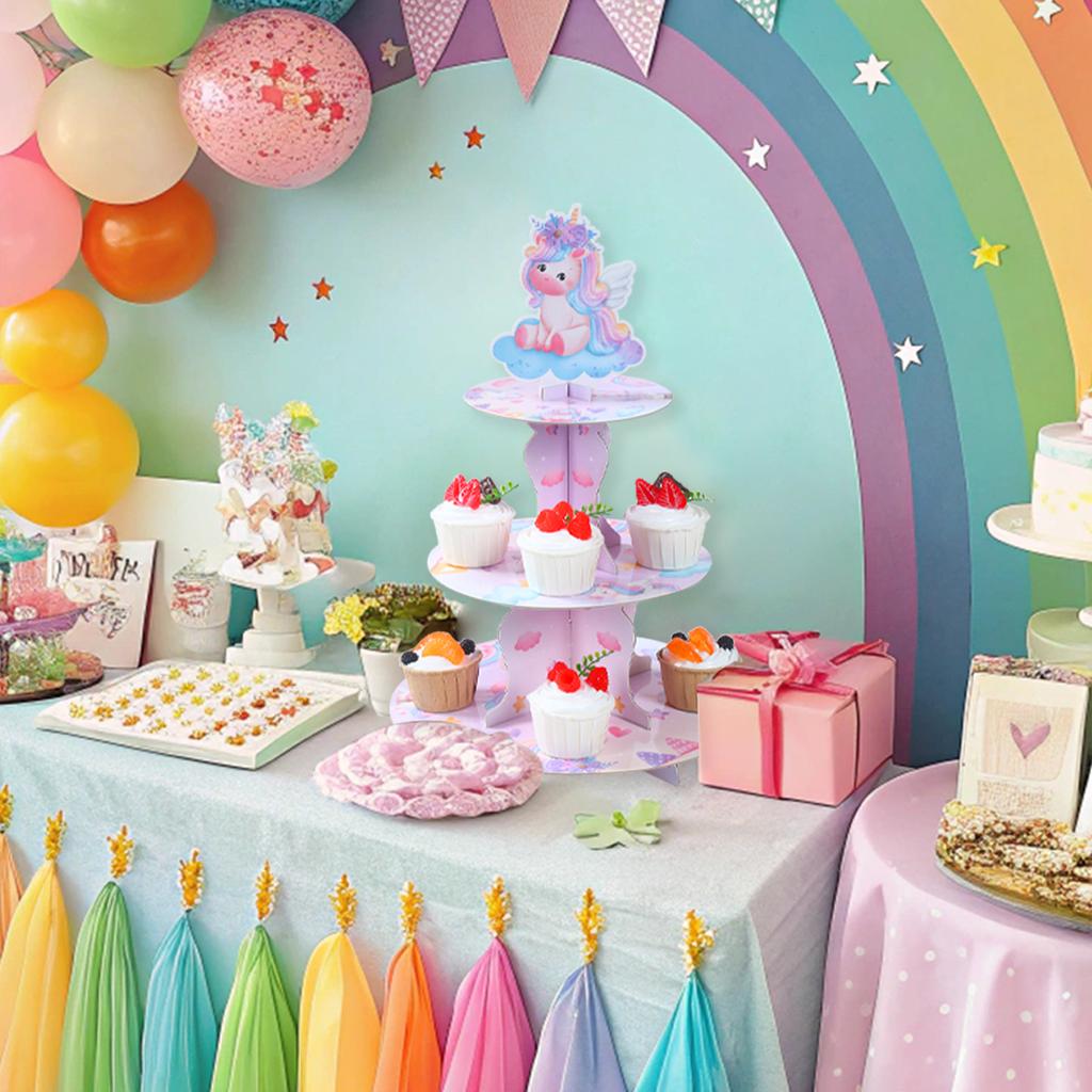Unicorn Cupcake Stand Birthday Party Decor Kids Girls Wedding Birthday Party Favors Unicorn Dessert Holder Supplies Baby Shower
