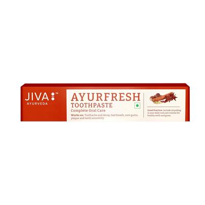 Jiva Ayurfresh Zahnpasta 100g X 4er-Pack Kräuterzahnpasta Für Frischen Atem Und Zahnschmerzen Linderung