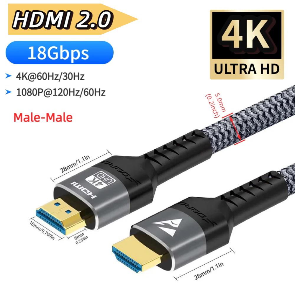 HDMI 2.2/2.1/2.0 Cable 16K60Hz 12K120Hz 8K60Hz 4K240Hz HDR EARC LIP Protocol for PS5 Xbox Switch TV Laptop Monitor Gaming 4