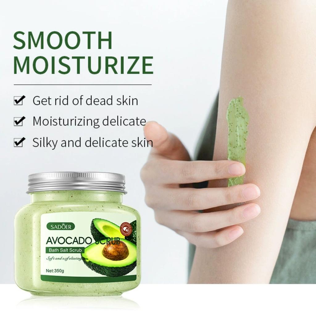 SADOER Avocado Bath Salt Scrub Exfoliates and Cleanses Pores for Body Care