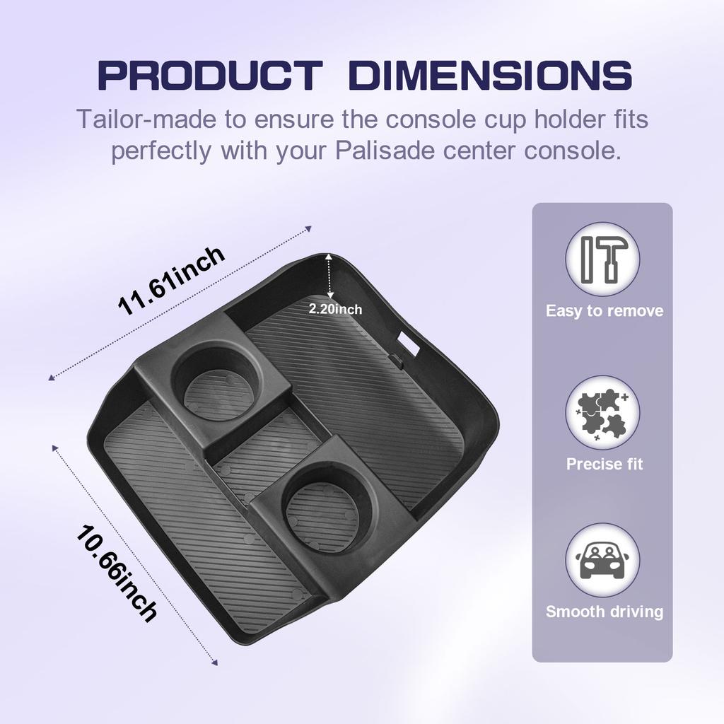 Organizer für die untere Mittelkonsole für 2026 Hyundai Palisade Bodenkonsolen-Armlehnen-Aufbewahrungsbox unter dem Getränkehalter Auto-Ablage Zubehör