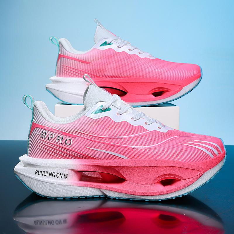 Red Rabbit Carbon Board Running Shoes Men's Popcorn Shock Absorbing Breathable Mesh High School Entrance Examination Racing Body Examination Shoes