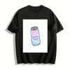 Y2K Style Gradient Soda Can Print T-shirt Unisex Trendy Loose Breathable Crew Neck Top Pure Cotton T-shirt