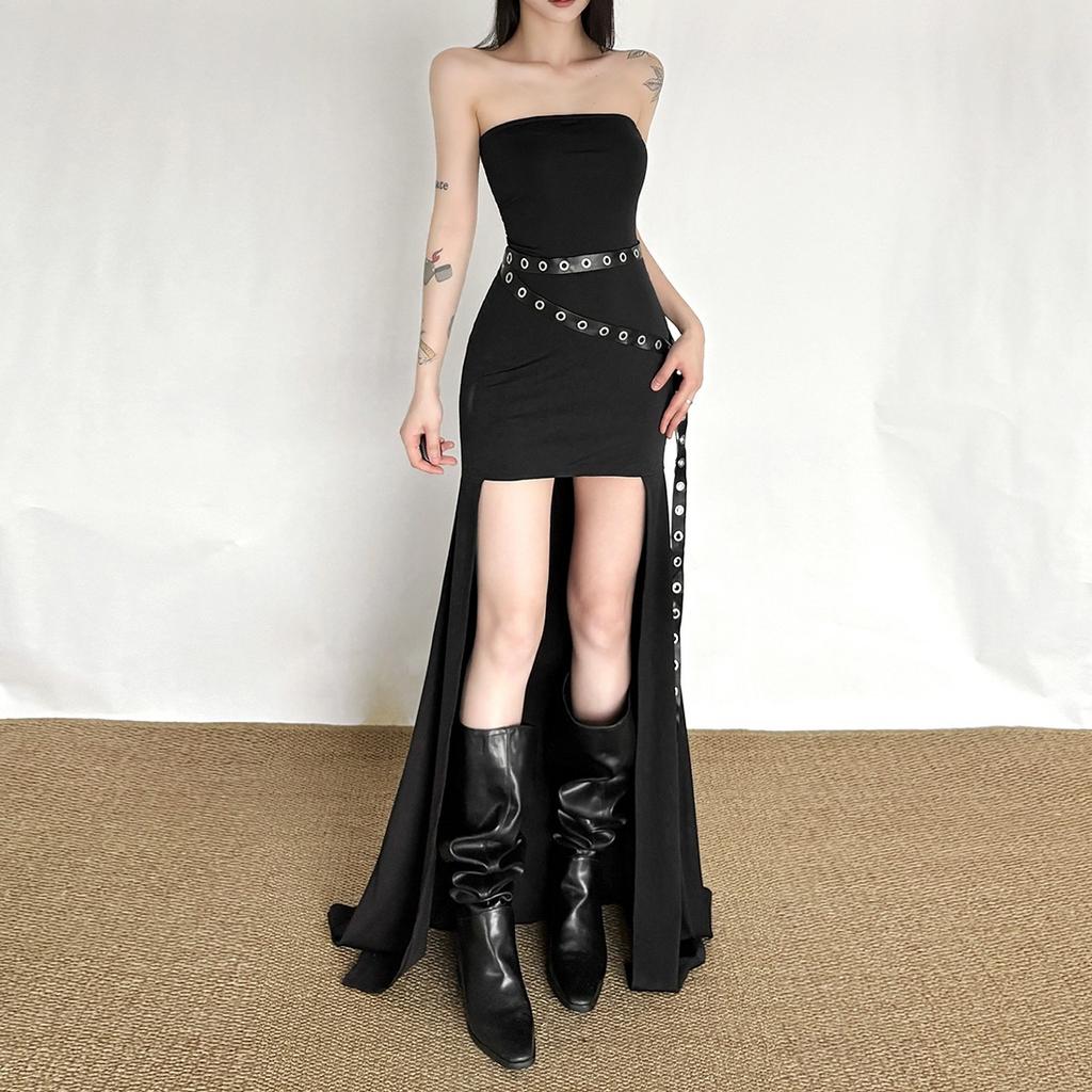 2026 European and American women's clothing sexy nightclub hollow irregular goth style hip dress dress long dress