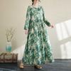 2025 New Floral Vacation Style Travel Round Neck Vintage Dresses