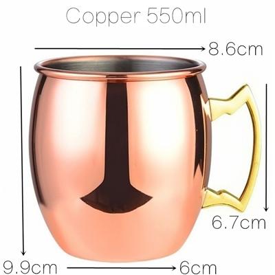 1PCS Cocktail Cup 550ml Hammered Copper Plated Moscow Mule Mug - Beer/Coffee Cup for Enhanced Flavor Experience Tazas Bar Tool