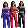 Autumn European & American Women's Contrast Color Set: High-Grade Stitching, Stylish Slimming, Sexy Hot Girl Style