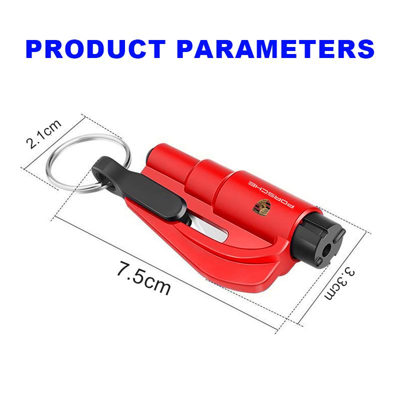 3-in-1 Car Safety Hammer Auto Emergency Glass Window Breaker Car Goods For Porsche Cayenne Panamera Macan Boxster 911 928 944 918 917