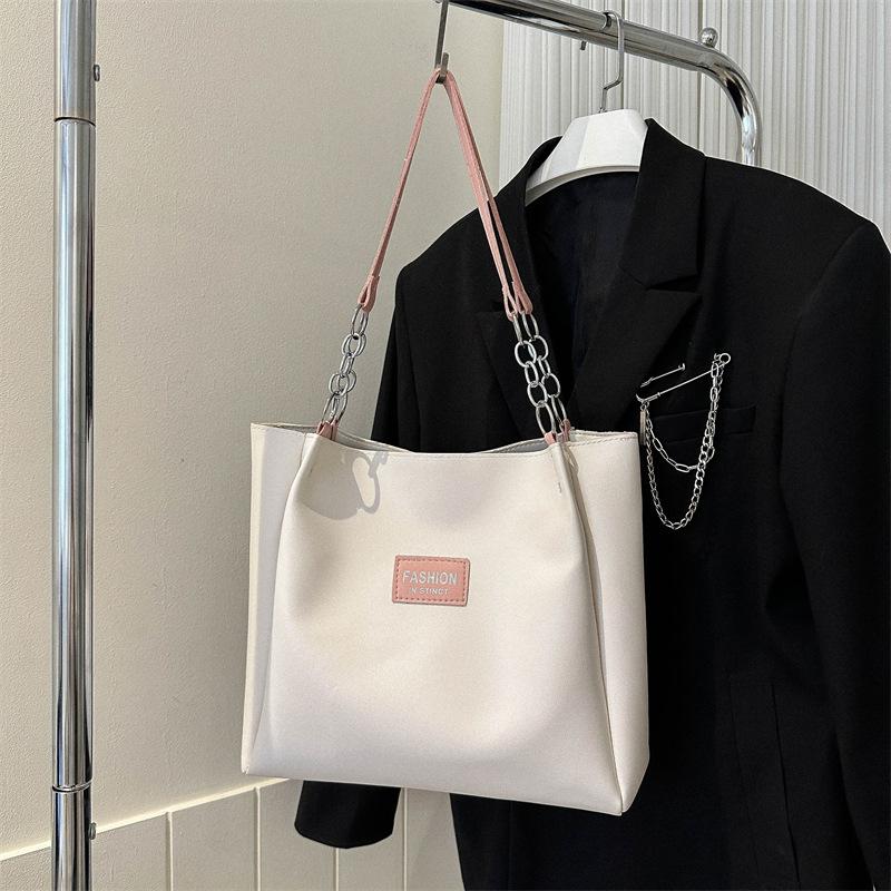 College Students Class Tote Bag Women's Versatile New Trendy Shoulder Bag Large Capacity Fashion Commuter Bag
