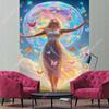 Verzauberter Feen-Wandteppich Ätherische Frau Bunte Schmetterlinge Einzigartige Wandkunst für Heimdekoration Schlafzimmer Geschenk für Fantasy-Liebhaber