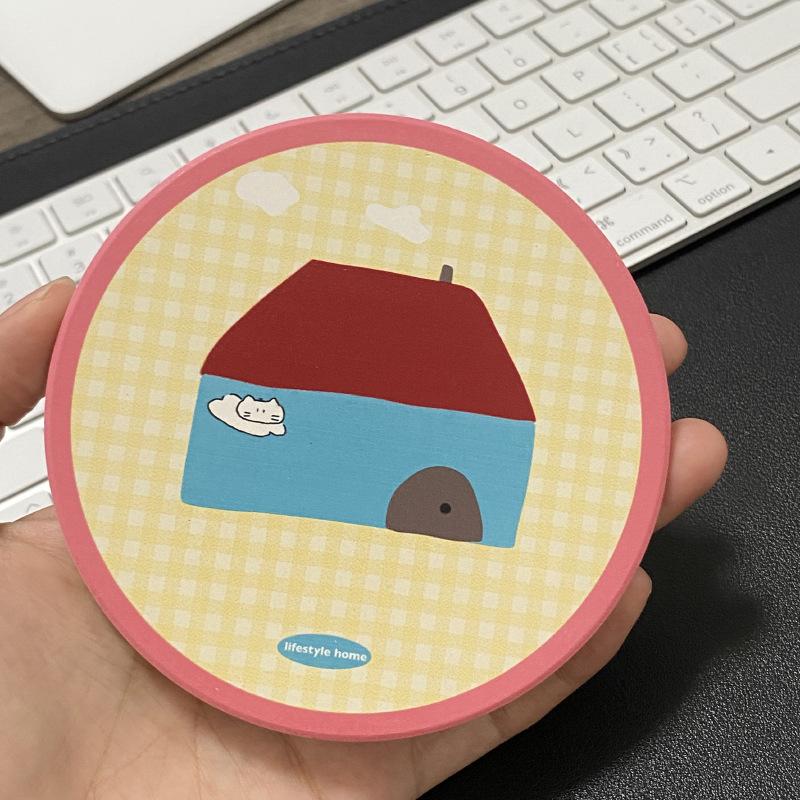 

Домашняя Теплая Мультяшная Красная Избушка Котенок Керамическая Милая Кружка для Воды Котенок Ниша 270 мл 270ml