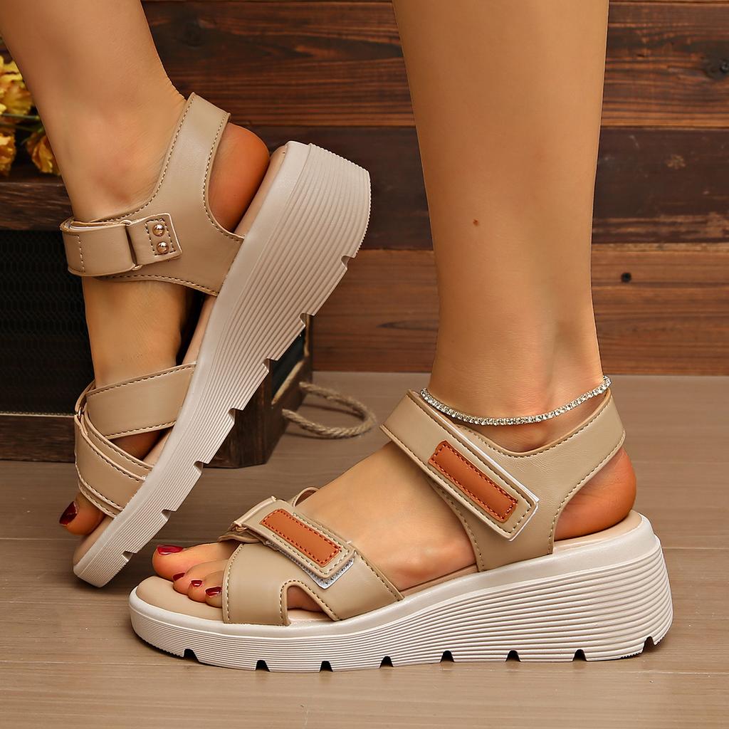 Summer New Velcro Women's Sandals Platform Casual Lightweight Large Size Sandals Fashion Versatile Women's Shoes