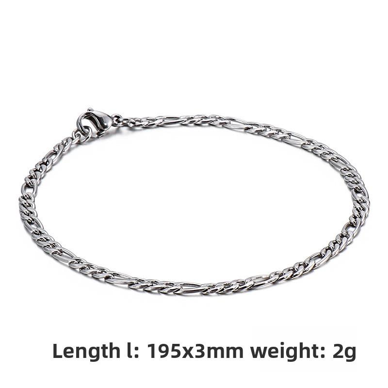 Hip-hop Titanium Steel 3:1NK Chain Bracelet, Stainless Steel Simple Hand Jewelry