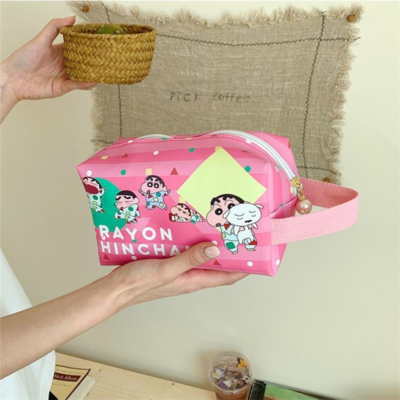 Cute Crayon Shin-Chan Handbag Makeup Bag Travel Portable Cosmetic Bag Toiletries Organizer Waterproof Large Capacity Storage Bag