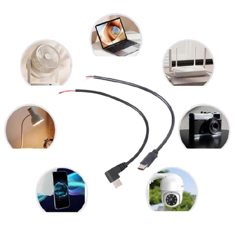 USB C to 2 Pin Bare Wire 5V USB Type C Male Plug 2 Pin Pigtail Cable Open End Power Cable for USB Type C Equipment