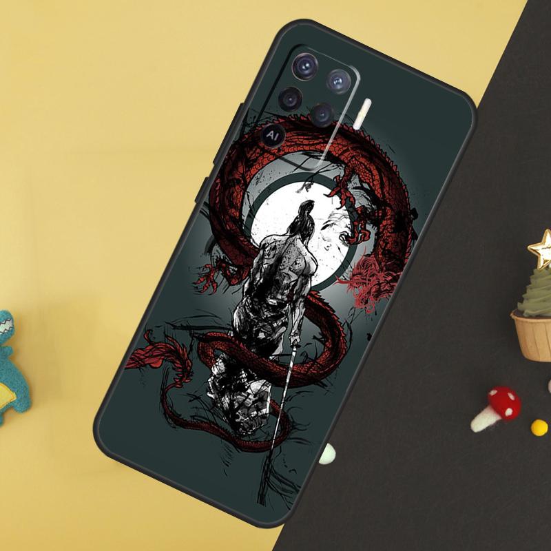 Japan The Samurai Ninja For OPPO A9 A5 A53 2020 A52 A72 A96 A76 A16 A54 A74 A94 A58 A78 A98 A15 A79 A17 A57 A77 Case