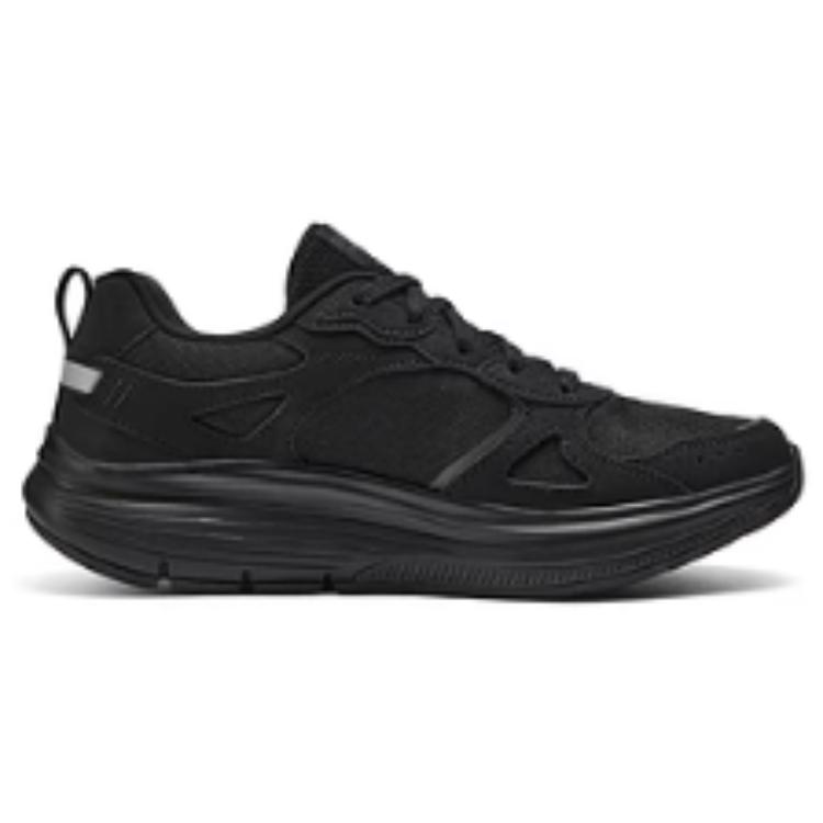 Skechers Comfortable Versatile Shock Absorbing Durable Waterproof Low Top Casual Running Shoes Women Sneaker Black 124929-BBK