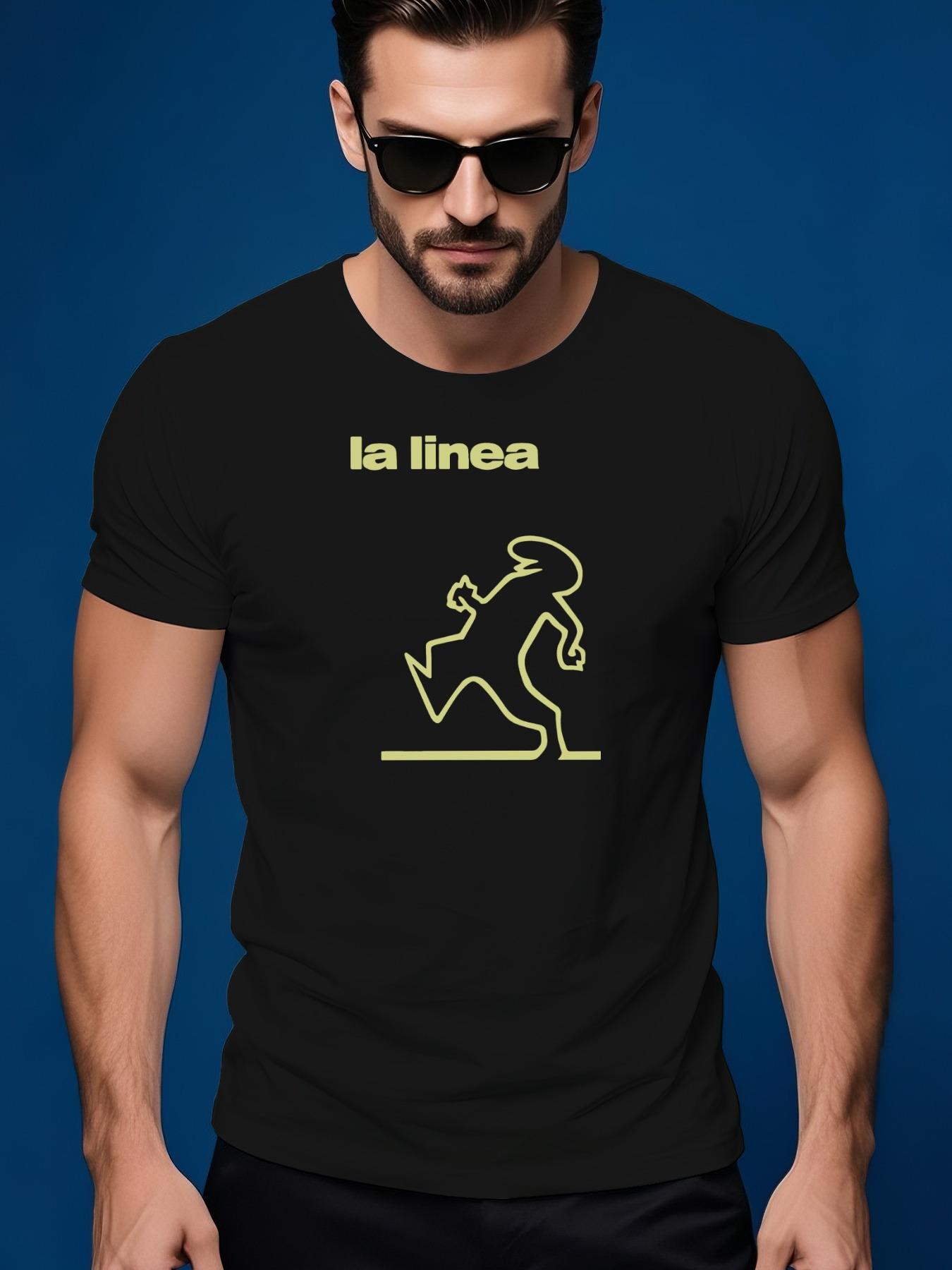 LA LINEA Graphic Casual Tshirt - Summer Short Sleeve Roun... L