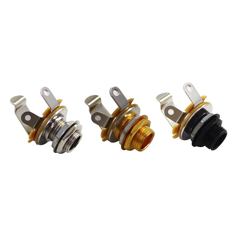 1Pcs Guitar Input Output Jack Socket 6.35Mm 1/4" Mono Phone Jack For Electric Guitar Bass Parts Replacement
