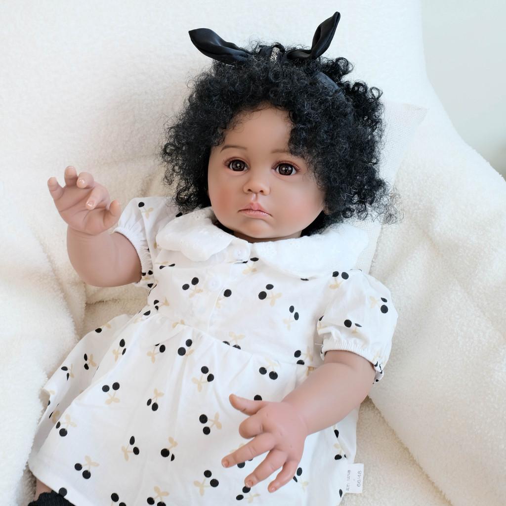 Cherry Print Doll Costume Silicone Reborn Baby Girl For Collectors And Play