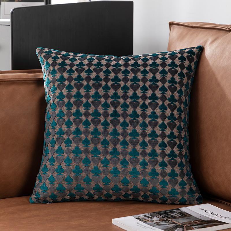 Housse de coussin décorative en velours jacquard de luxe 45x45cm, Style nordique pour canapé, lit, salon 45x45cm